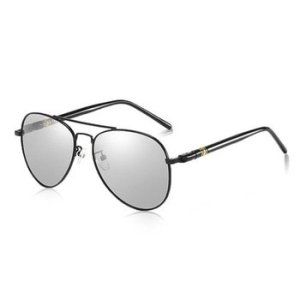 커플 자외선 차단 변색 편광 선글라스 UV400 블랙 W8765C3