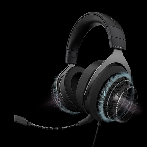 CORSAIR HS60 HAPTIC 스테레오 게이밍 헤드셋 (카본블랙, 정품)_이미지