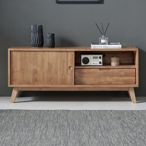 리버퍼니쳐 스카니아 서랍 고무나무 원목 거실장 1200_이미지