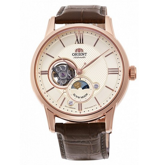 오리엔트 시계 시계 클래식 세미 스켈레톤 Sun & Moon 기계식 RN-AS0002S 남성