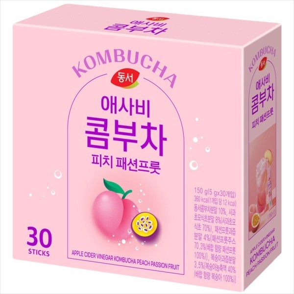 애사비 콤부차 피치 패션프룻 30개입