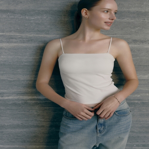 크롭탑브라 여름필수템 화이트 기본 끈 브라탑 VLGC225WH