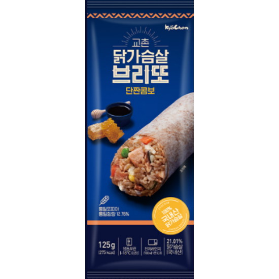 교촌 닭가슴살 브리또 매운치킨 단짠콤보 125g (24개)_이미지