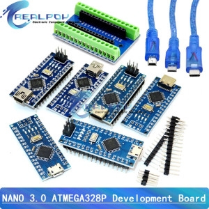 아두이노 미니 나노 V3.0 ATmega328P 마이크로 컨트롤러 보드 모듈 IDE용 USB 케이블 3개 포함 5V 16M 12 E.._이미지