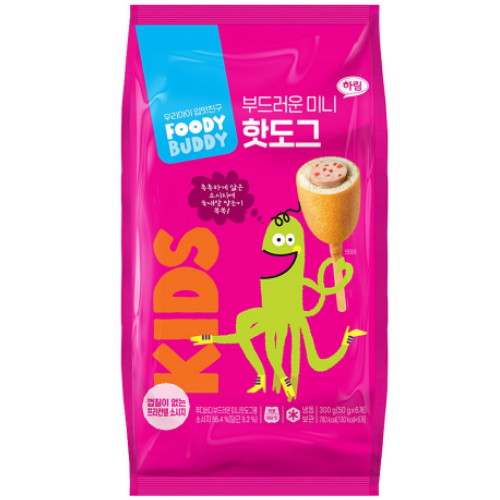 하림 푸디버디 부드러운 미니핫도그 6개입 300g이미지입니다. 누르면 해당 게시물로 새창이동합니다.