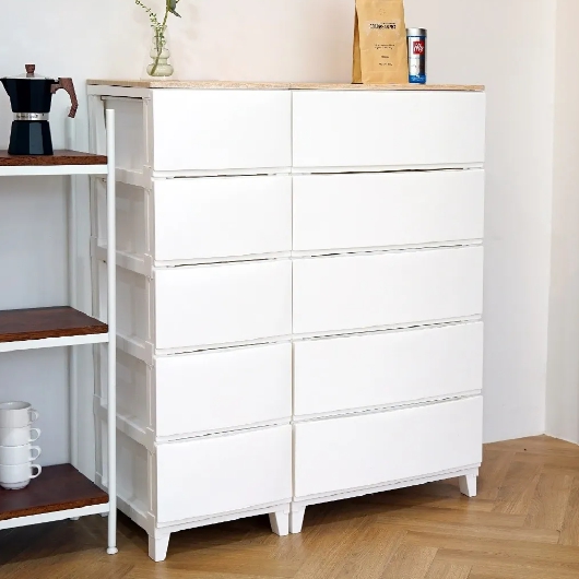 보노하우스 세라비 우드상판 와이드형 5단 서랍장_이미지