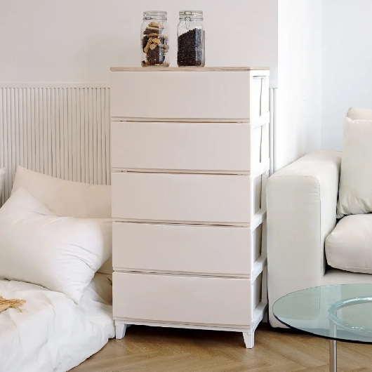 보노하우스 세라비 우드상판 와이드형 5단 서랍장_이미지