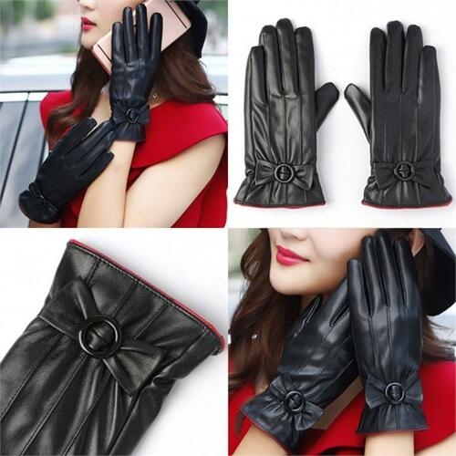 위쉬몰 아이우먼 위쉬몰 DT 우아리본가죽터치장갑 C492H101  블랙