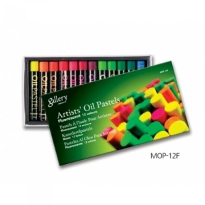 문교 갤러리 원형 오일파스텔 형광 12색