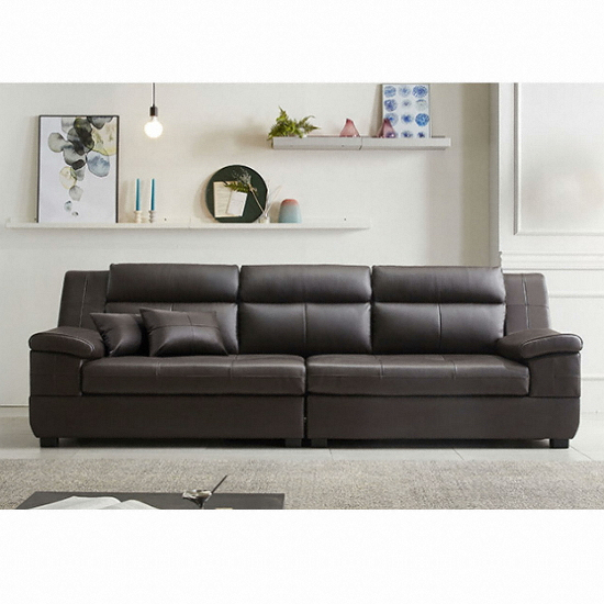 동서가구 제라 천연가죽 소파 4인용 (스툴별도)_이미지