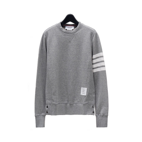 톰브라운 남성 4바 스트라이프 RWB 탭 루프백 져지 니트 맨투맨 그레이 MJT021H00535_이미지