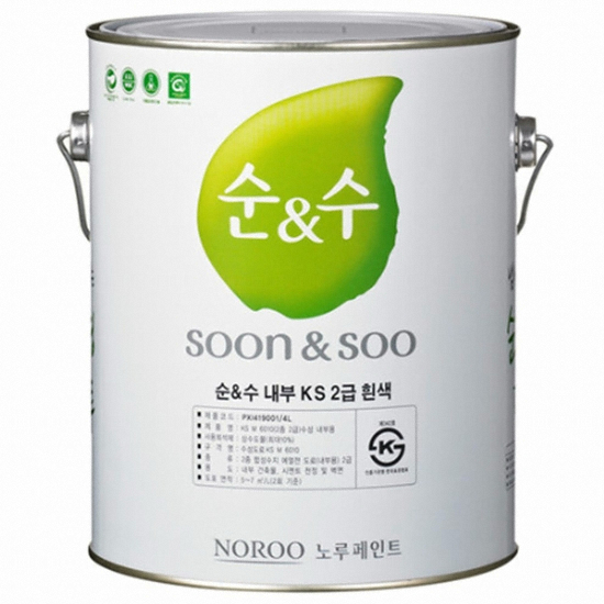 노루페인트 순앤수 수성 내부용 (2급) KS M 6010 2종 2급 (4L)