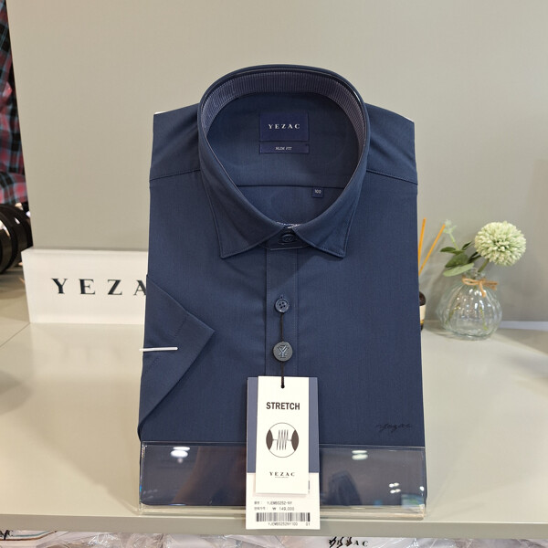 패션그룹형지 예작 구김이 적은 스판 슬림 반팔셔츠 YJEMBS252-NY_BP_BP