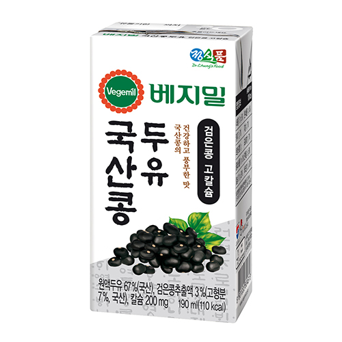 정식품 베지밀 국산콩 두유 검은콩 고칼슘 190ml (48개)