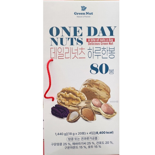 동우식품 데일리넛츠 하루한봉 18g 80개입
