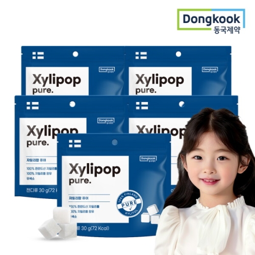 동국제약 자일리팝 무설탕 자일리톨 퓨어 30g (5개)_이미지