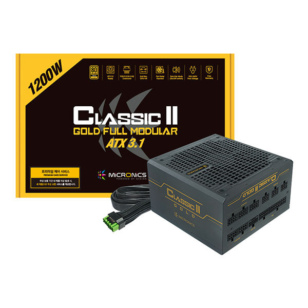 마이크로닉스 Classic II 1200W 80PLUS골드 풀모듈러 ATX3.1이미지입니다. 누르면 해당 게시물로 새창이동합니다.