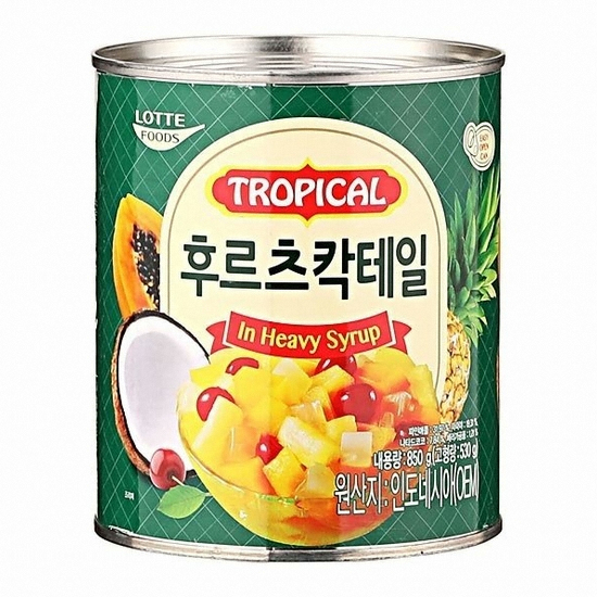 롯데푸드 후르츠칵테일 850g이미지입니다. 누르면 해당 게시물로 새창이동합니다.