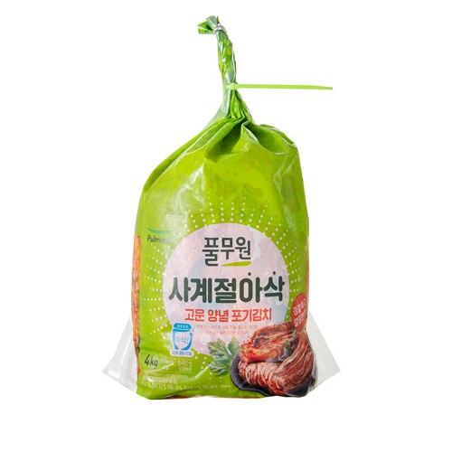 풀무원  사계절 아삭 고운 양념 포기김치 4kg (1개)