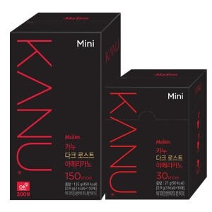 동서식품 <b>카누</b> 미니 <b>다크</b> 로스트 아메리카노 180개입