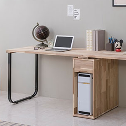 리버퍼니쳐 마쵸 아카시아원목 2인용 본체수납장 책상  (2800x600)_이미지