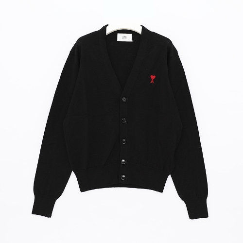  아미 남성 하트 로고 느와르 가디건_BFHKC111 KN0025 001