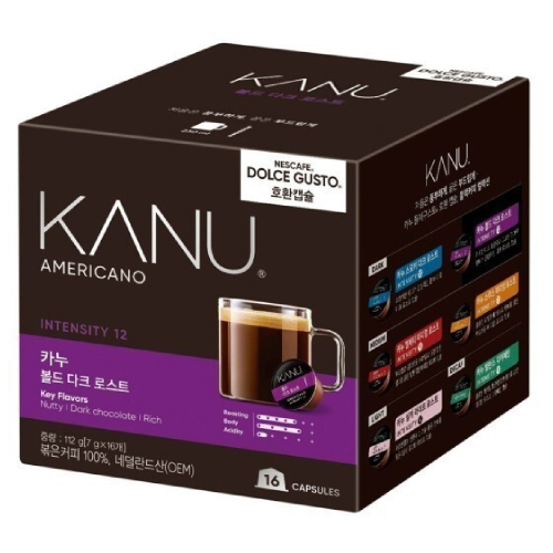 동서식품 카누 볼드 다크 로스트 캡슐커피(돌체구스토 호환) 16캡슐_이미지