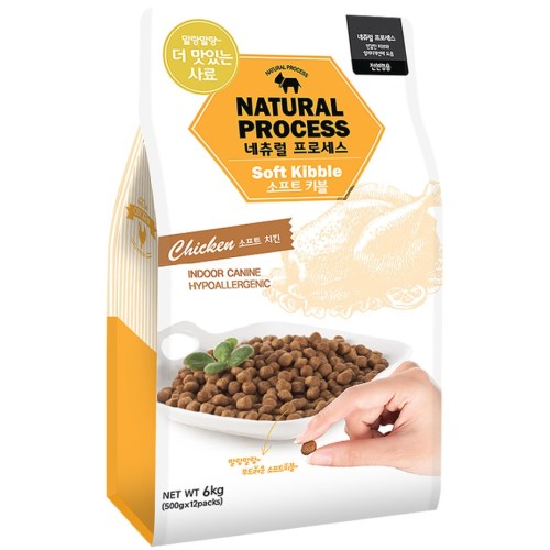 우리와 대한사료 네츄럴프로세스 소프트 키블 치킨 1kg (1개)
