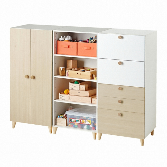 한샘 모모로 원목다리 C형 베이비장 세트_이미지