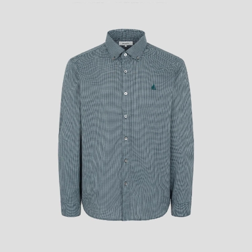 삼성물산 빈폴 멘 그리드 체크 셔츠 그린 BC5864C13M