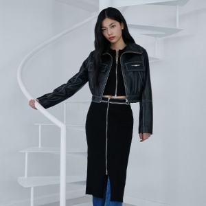 아이올리 에고이스트 프론트 지퍼 슬림핏 니트 스커트 ER1EK108_이미지