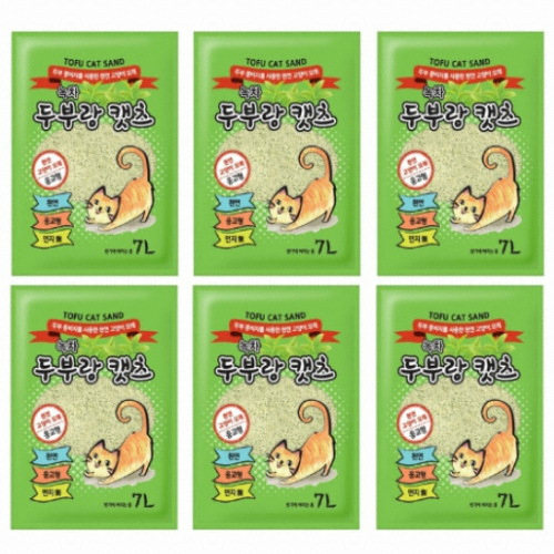 퍼피아울렛 두부랑캣츠 이코노미 녹차 2.6kg (6개)