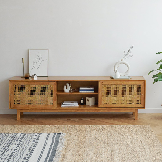 마루이 킨홈 라탄 원목 거실장 2000_이미지