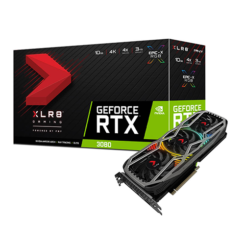 PNY XLR8 지포스 RTX 3080 REVEL EPIC-X RGB D6X 10GB Triple