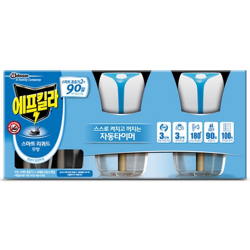 에프킬라 스마트 리퀴드 훈증기 x 2개 + 무향 리필 45일 x 2개 (1세트)_이미지
