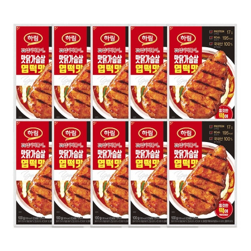 하림 맛닭가슴살 엽떡맛 100g (10개)