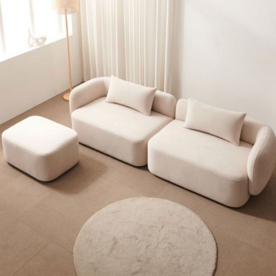 라자가구 위드 페블 모듈 아쿠아텍스 패브릭 소파 4인용