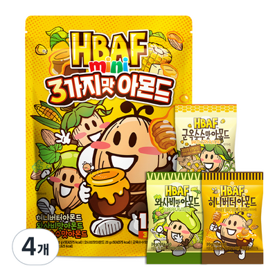 HBAF 미니 3가지맛 아몬드 15p 300g (4개)_이미지