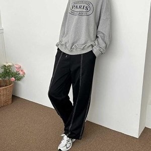 패션 JHQS8ZEH_4B 와이드 팬츠 여자밴딩팬츠 여성 포켓 심플