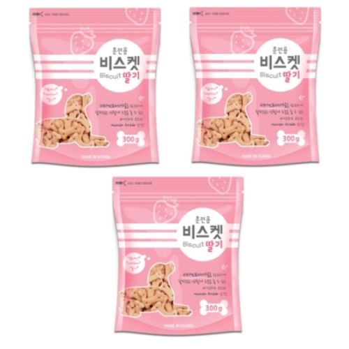 바우와우 훈련용 비스켓 딸기 300g (3개)