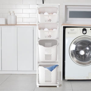 아소리빙 리벤스 자우버탁 멀티 이동식 트롤리 스윙 4단 빨래바구니