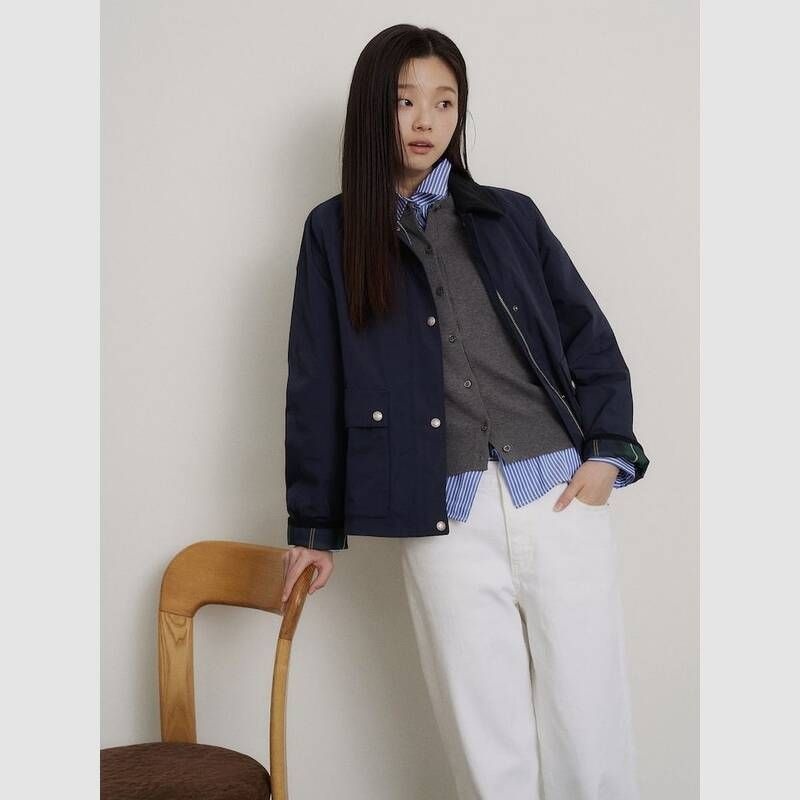  빈폴 폴리 혼방 헌팅점퍼 네이비 BF6239C01R