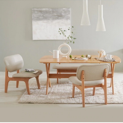 한샘 포레 릴렉스 식탁 1600 (의자2개+벤치1개)_이미지