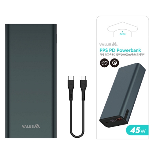 디엠케이코리아 밸류엠 PD PPS 45W 메탈 보조배터리 VM-PM45JPQ 10000mAh_이미지