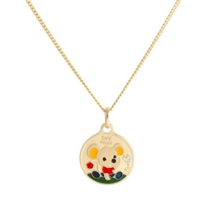 비앤비골드 14K 미아방지 유아 어린이 쥐띠 컬러 코인 목걸이 IRN32458_이미지