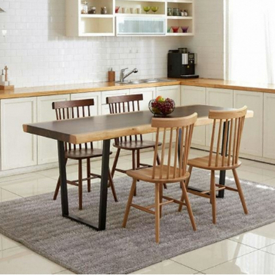 인우드  도레니 우드슬랩 투톤 식탁 2000 (의자별도)