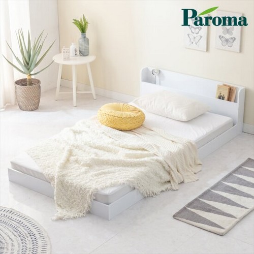 파로마 라인 르제인 LED헤드 수납 저상형 침대 Q+깔판 (매트별도)_이미지