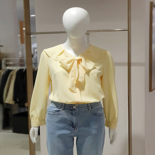 에꼴드파리 미센스 프릴 칼라 타이 블라우스 103MB52BLM103Z