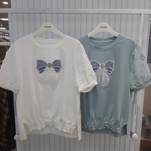 무자크 17 HC17 LGE-86 화이트 여성 여름 라운드 티셔츠 MQ3WTS04 S46344739