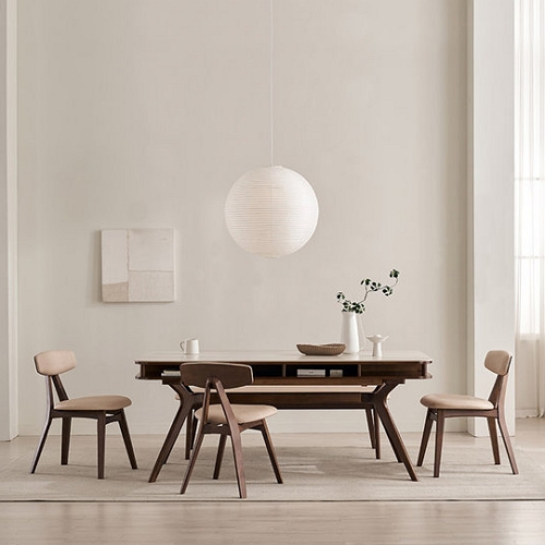 삼익가구 코비오 포세린 세라믹 수납형 원목 식탁 1800 (의자3개+벤치1개)